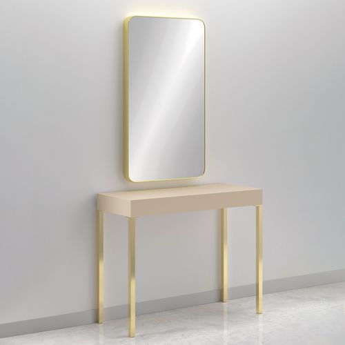 Penteadeira contemporâneo - CONSOLLE CARRÉ GOLD - Gamma & Bross - laminado / de parede / para salão de beleza