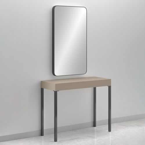 Penteadeira contemporâneo - CONSOLLE CARRÉ BLACK - Gamma & Bross - laminado / de parede / para salão de beleza