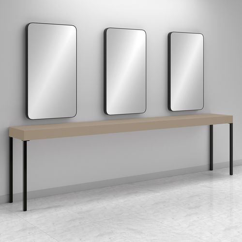 Penteadeira contemporâneo - CONSOLLE CARRÉ 3P BLACK - Gamma & Bross - laminado / de parede / para salão de beleza