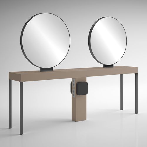 Penteadeira contemporâneo - ILOT RONDE 4P BLACK - Gamma & Bross - laminado / freestanding / para salão de beleza