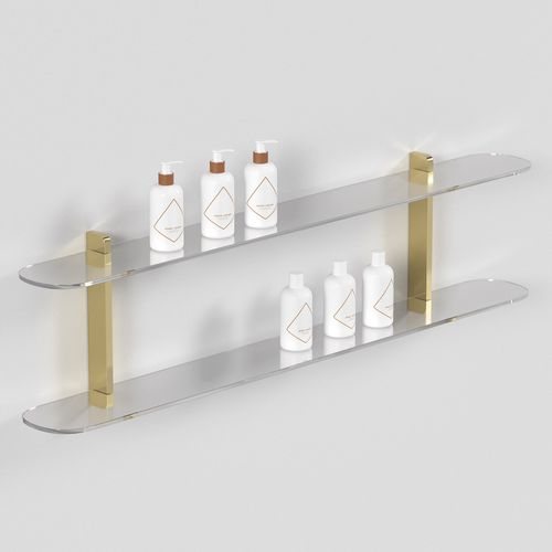 Expositor suspenso - Solid Gold - Gamma & Bross - em cristal / com 1 lado / com 2 prateleiras