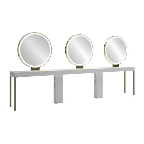 Penteadeira contemporâneo - QL 6P - Gamma & Bross - em laminado melamínico / freestanding / para salão de beleza