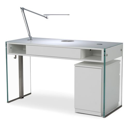 Mesa de manicure com aspirador - OLYMP BEAUTY - OLYMP - com iluminação embutida / com compartimento de arrumação
