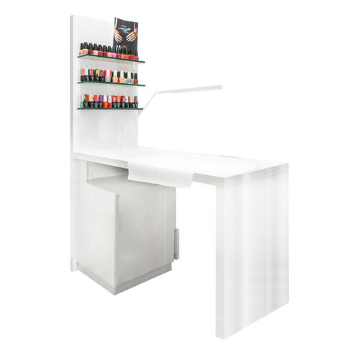 Mesa de manicure com compartimento de arrumação - NAILS E130SV - FIAPP - com aspirador / com iluminação embutida