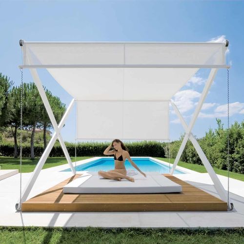 Gazebo em madeira plástica - XZone - Bsinergy - com cobertura de lona / com estrutura de alumínio / para restaurante