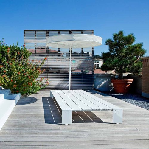Banco de jardim contemporâneo - Sit-in - Bsinergy - em aço pintado / em alumínio extrudado / sem encosto