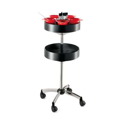 Carrinho de coloração - JOLLY ROUND DOUBLE COLOR - Artecno Srl - para salão de beleza / metálico / em material plástico