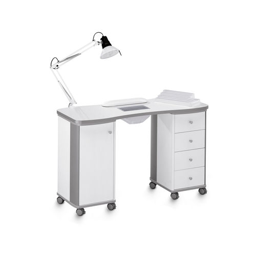 Mesa de manicure com aspirador - 217 LX - Artecno Srl - com iluminação embutida / com compartimento de arrumação