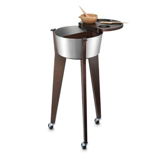 Carrinho auxiliar - ICON A - Artecno Srl - para salão de beleza / em alumínio / em aço Corten