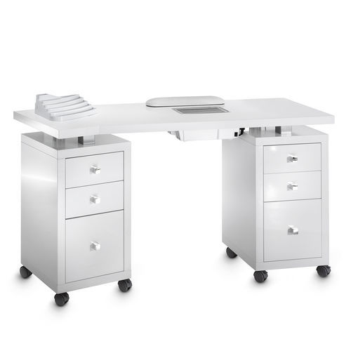 Mesa de manicure com aspirador - SQUARE DOUBLE VENTED  - Artecno Srl - com compartimento de arrumação