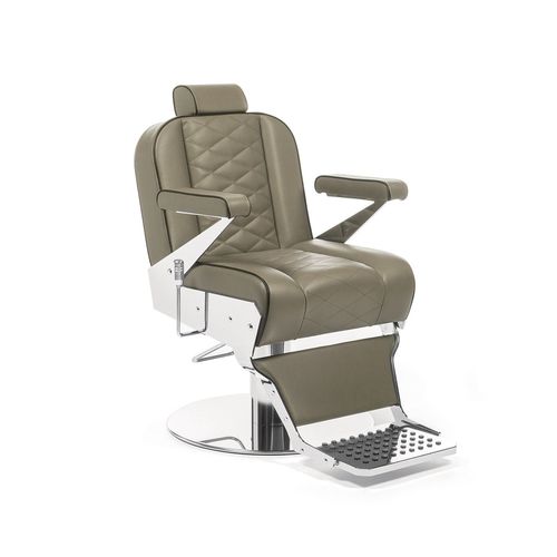 Poltrona de barbeiro em metal cromado - ELDORADO - Nelson Mobilier - em couro sintético / com apoio para pés / com encosto para cabeça