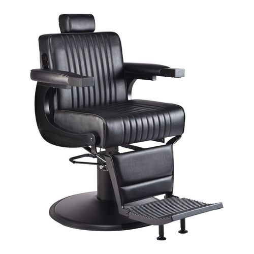 Poltrona de barbeiro em aço - MIDNIGHT - Nelson Mobilier - em espuma de poliuretano / em espuma de alta densidade revestida / com encosto para cabeça