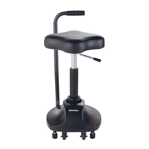 Banqueta de cabeleireiro contemporânea - M - TAKARA BELMONT - em couro sintético / com base em plástico / com rodízios