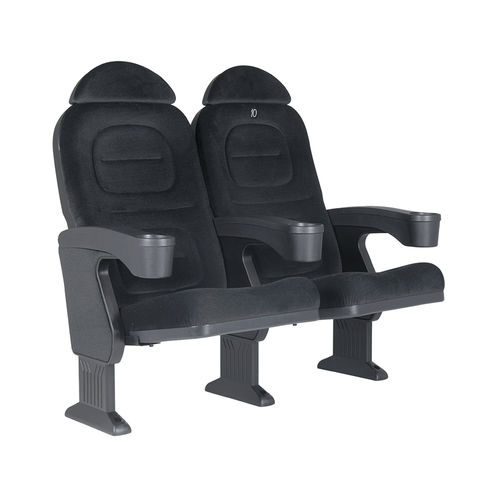 Poltrona de cinema em tecido - ROMA V05 - Euro Seating International - preta / com encosto para cabeça