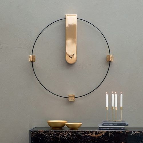 Relógio contemporâneo - Memory  - Cliff Young - de parede / analógico / em cobre