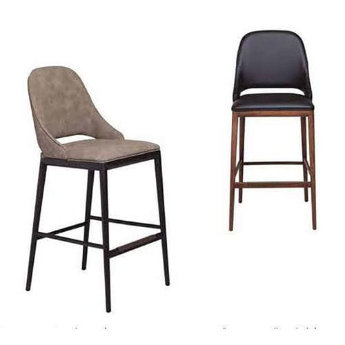 Cadeira alta contemporânea - Malva - Cliff Young - para ambiente interno / em tecido / em couro