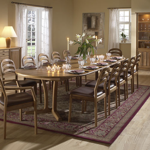 Mesa de jantar de design escandinavo - 9275G/4  - dyrlund - em teca / com base em teca / oval