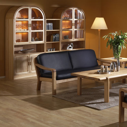 Sofá de design escandinavo - 1240 series - dyrlund - em couro / com braços / com almofada removível