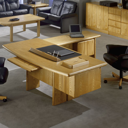 Mesa secretária moderna - COMMODORE 8911A/8912/8914/8909 - dyrlund - executiva / de piso / em carvalho