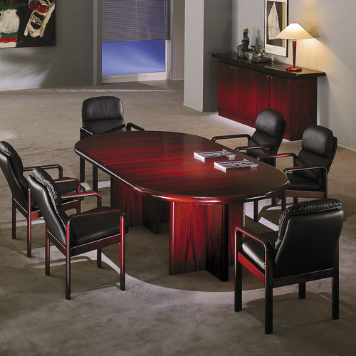 Mesa de conferências moderna - 8612/6 - dyrlund - em pau-rosa / com base em pau-rosa / oval