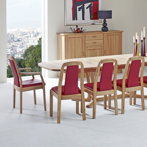 Cadeira de sala de jantar de design escandinavo - 1589K - dyrlund - para ambiente interno / em tecido / em couro