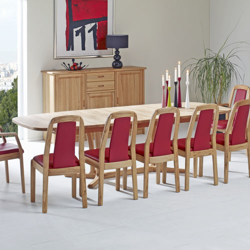 Mesa de jantar de design escandinavo - 9243BK/2 - dyrlund - em faia / com base em faia / retangular