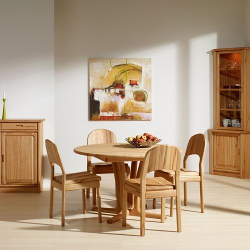Mesa de jantar de design escandinavo - 9275G/1 - dyrlund - em faia / com base em faia / redonda