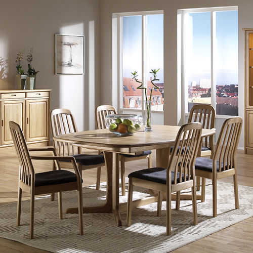 Mesa de jantar de design escandinavo - 9244B/1 - dyrlund - em madeira / com base em madeira / oval