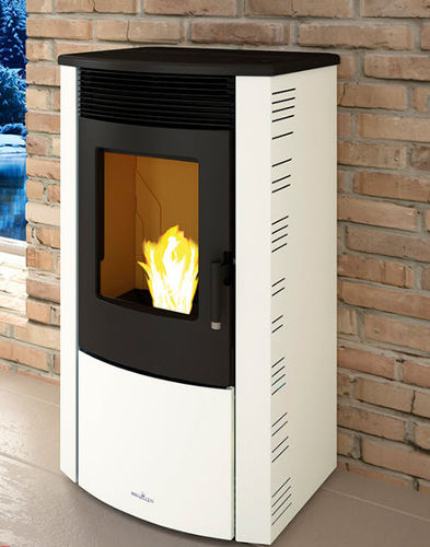 Salamandra a pellets - ABRIL EXTRA - Bronpi - 11 kW / de piso / contemporânea