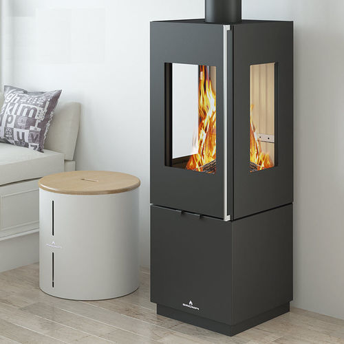 Salamandra a lenha - BOMBAY 3C - Bronpi - 5 kW–10 kW / de instalação livre / com 3 faces