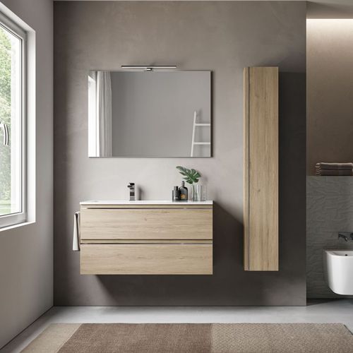 Móvel de banheiro contemporâneo - SYSTEM - IDEAGROUP - da linha residencial / em madeira / de parede