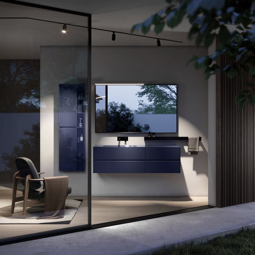 Móvel de banheiro contemporâneo - NYÙ - IDEAGROUP - em madeira laqueada fosca / em madeira laqueada / em HPL