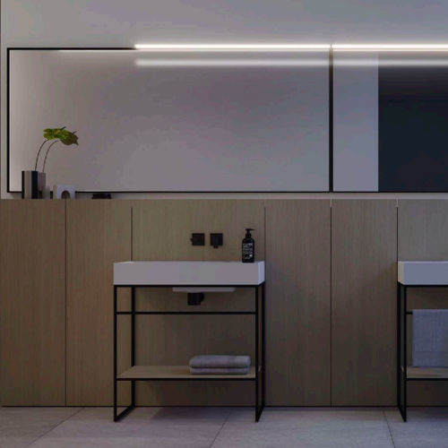 Móvel de banheiro contemporâneo - DOGMA1 - IDEAGROUP - da linha residencial / em madeira / laqueado