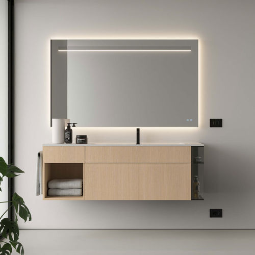 Espelho para banheiro de parede - SIDE-UP - IDEAGROUP - contemporâneo / retangular / horizontal