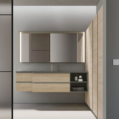 Espelho para banheiro de parede - RIQUADRATA  - IDEAGROUP - contemporâneo / retangular / em laminado melamínico