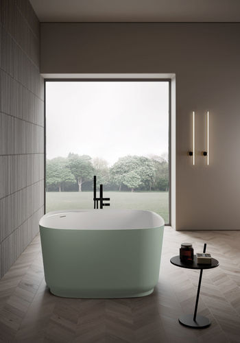 Banheira quadrada - SECOND - IDEAGROUP - freestanding / para residência / em Solid Surface