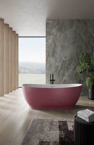 Banheira oval - ISCHIA - IDEAGROUP - freestanding / para residência / em CristalPlant®