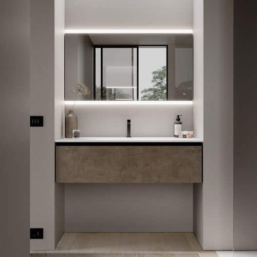 Espelho para banheiro de parede - DUAL  - IDEAGROUP - contemporâneo / retangular / horizontal