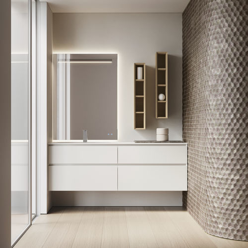 Móvel de banheiro moderno - CUBIK 14 - IDEAGROUP - da linha residencial / em madeira / em HPL