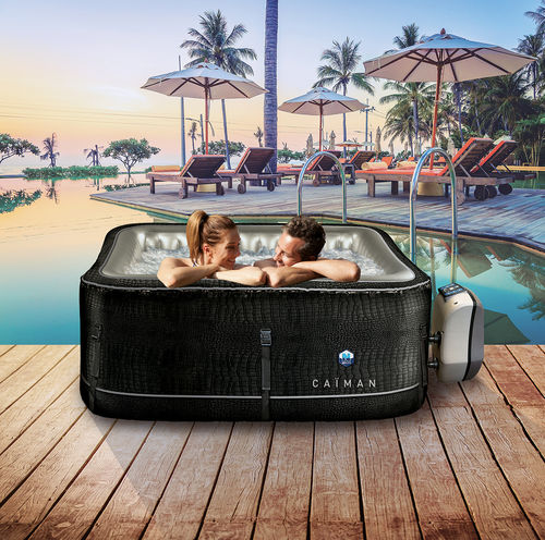 Spa acima do piso - CAÏMAN - POOLSTAR - quadrado / de 4 lugares / em compósito