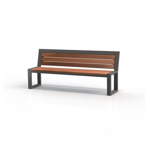 Banco para espaço público contemporâneo - KS1210 - Darba Spars - em aço / em madeira / em carvalho
