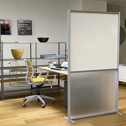 Separador de estações de trabalho de piso - TETRIX-DUO - STUDIO T - de instalação livre / em alumínio / de metacrilato