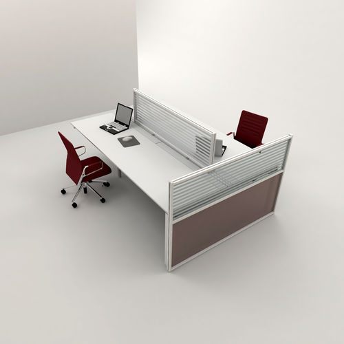 Separador de estações de trabalho de mesa - INUNO-DESK - STUDIO T - de piso / em alumínio / de metacrilato