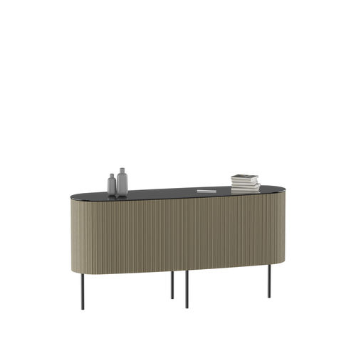 Buffet aparador contemporâneo - Wogg 82 Champagner - Wogg - em alumínio / em vidro laqueado / com portas persiana deslizantes