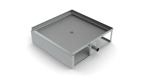Piso de box quadrado - PENAL-WARE® : 1749 - Acorn - elevado / em aço inoxidável