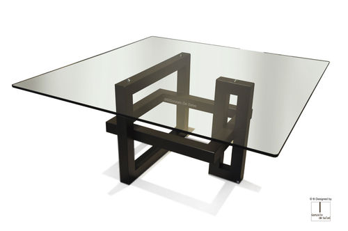 Mesa de jantar contemporânea - IOS - GONZALO DE SALAS - em vidro / em metal pintado / em ferro
