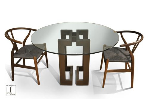 Mesa de jantar contemporânea - SENDAI. - GONZALO DE SALAS - metálica / em ferro / em metal laqueado