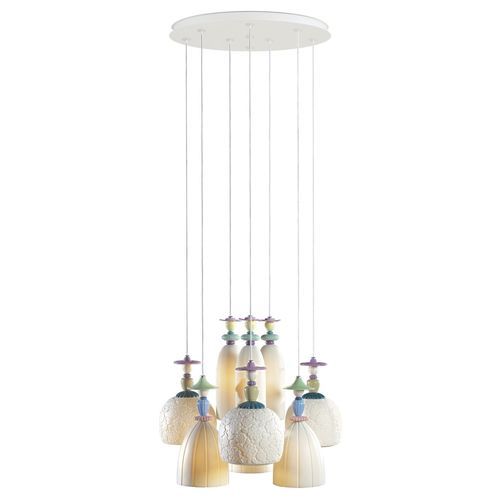 Lustre de design original - Mademoiselle  - Lladró - em porcelana / de LED / branco