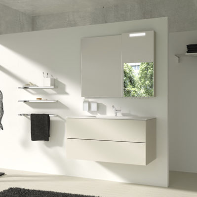 Gabinete de banheiro suspenso - BLOCK : 779121803 AAA BBB - COSMIC - em madeira / em CristalPlant® / contemporâneo