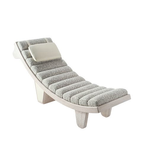Chaise longue contemporânea - LUA 900 - Adriana Hoyos - em tecido / em couro / em madeira